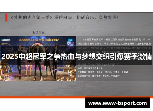 2025中超冠军之争热血与梦想交织引爆赛季激情